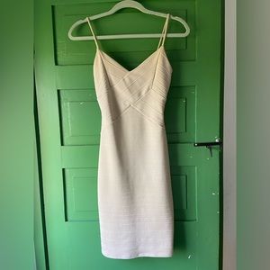 Fashion Nova tan bodycon midi dress